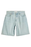 Pacsun Jayden Tinted Baggy Denim Shorts In Light Indigo