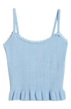 Pacsun Jennie Ruffle Sweater Tank In Celestial Blue