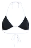 Pacsun Juno Contrast Trim Triangle Bikini Top In Black
