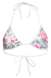 Pacsun Juno Contrast Trim Triangle Bikini Top In Multi