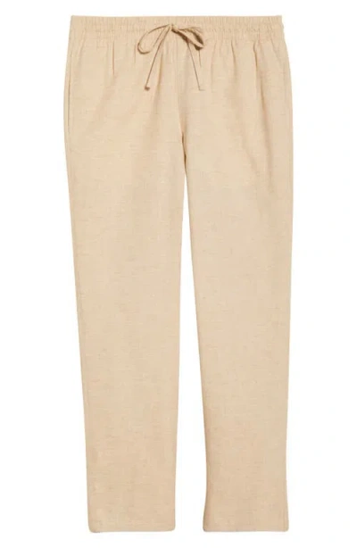Pacsun Kade Slub Cotton & Linen Drawstring Pants In Neutral