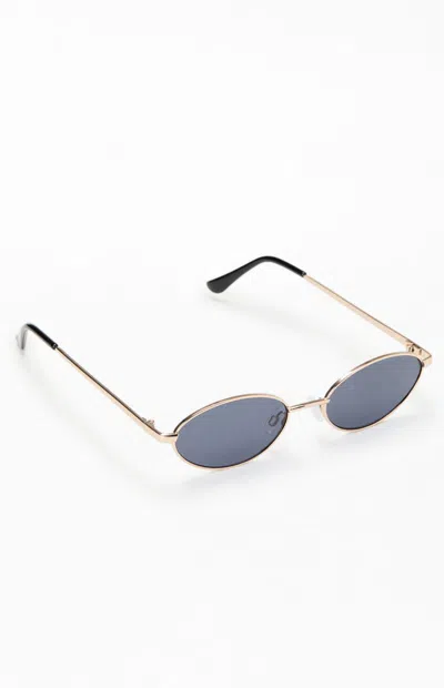 Pacsun Kara Metal Frame Sunglasses In Black In Blue