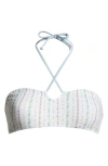 Pacsun Karly Bandeau Swim Top In Karly Sweet Floral/light Blue