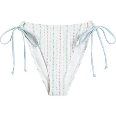 Pacsun Karly Side Tie Swim Bottoms In Karly Sweet Floral/light Blue