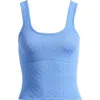 Pacsun Keenan Pointelle Cotton Sweater Tank In Blue