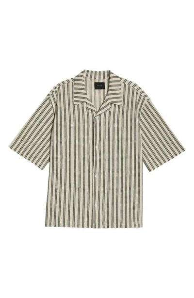 Pacsun Kenan Stripe Button-up Camp Shirt In Green