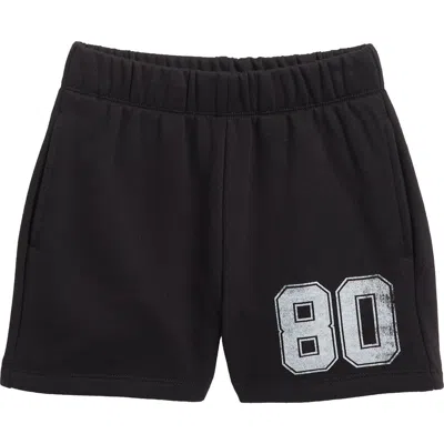 Pacsun Kids' 80 Distressed Fleece Graphic Sweat Shorts In Black