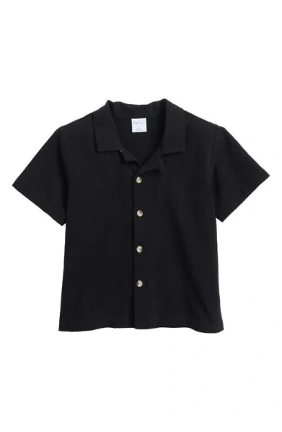 Pacsun Kids' Arlo Cotton Camp Shirt In Black