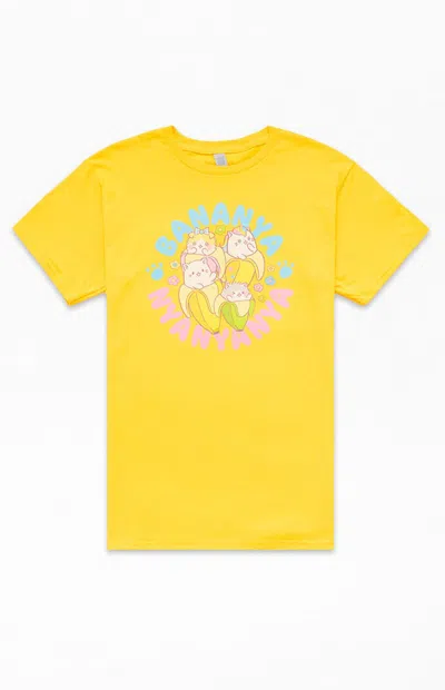 Pacsun Kids Bananya Group T-shirt In Yellow