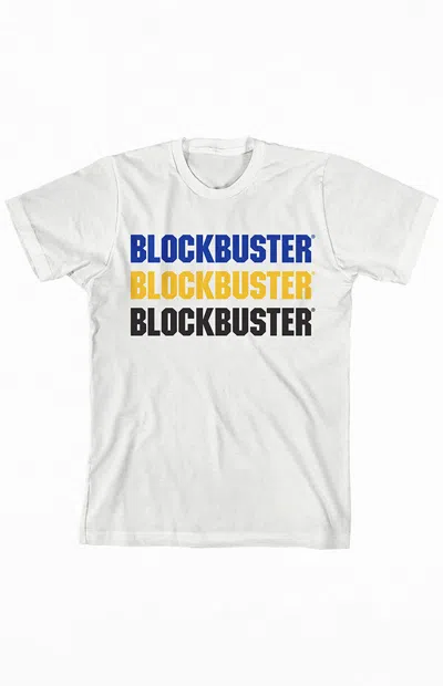 Pacsun Kids Blockbuster Logo T-shirt In White