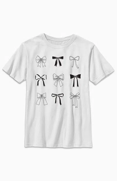 Pacsun Kids Bow Grid T-shirt In White