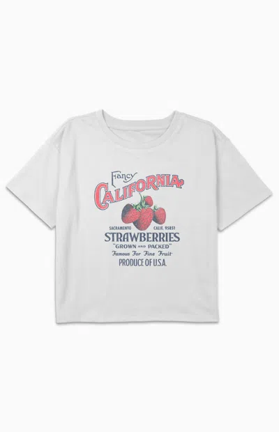 Pacsun Kids California Strawberries T-shirt In White In Gray