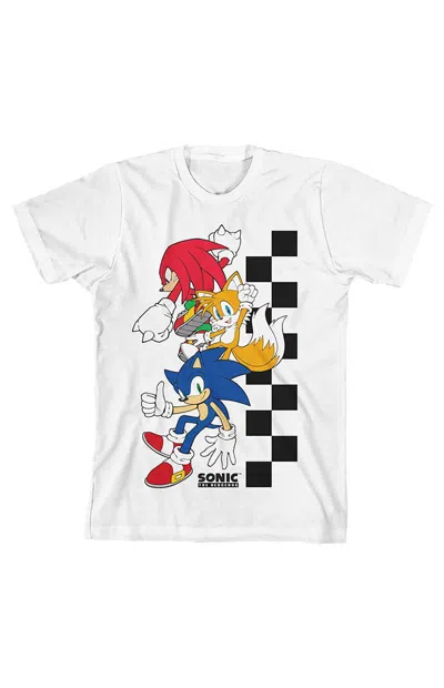 Pacsun Kids Checkered Sonic The Hedgehog T-shirt In White