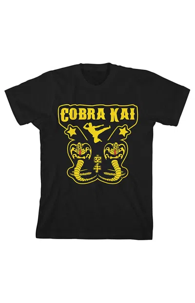 Pacsun Kids Cobra Kai Yellow Logo T-shirt In Black