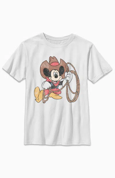 Pacsun Kids Cowboy Mickey T-shirt In White