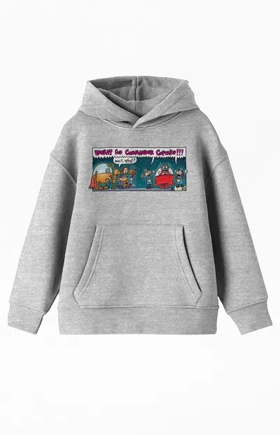 Pacsun Kids Dog Man Hooray For Commander Cupcake Hoodie In Heather Grey In Gray