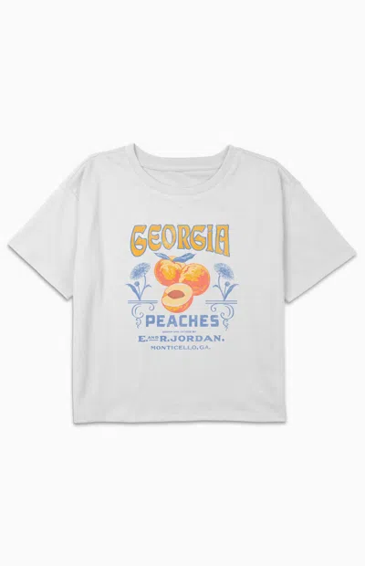 Pacsun Kids Georgia Peaches T-shirt In White