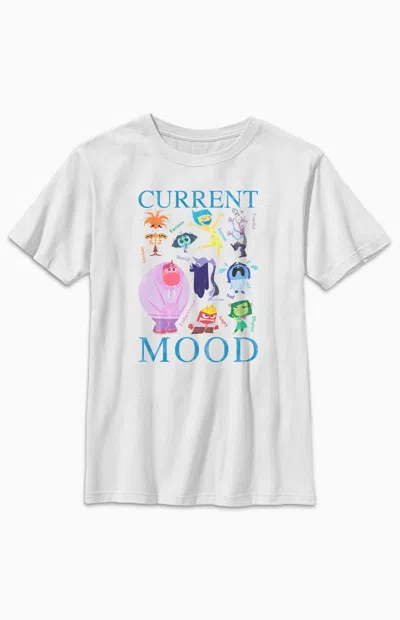 Pacsun Kids Inside Out Current Mood T-shirt In White