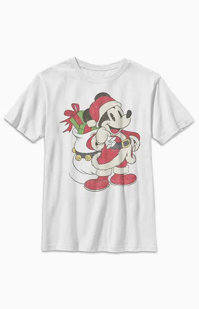 Pacsun Kids Just Santa Mickey T-shirt In White