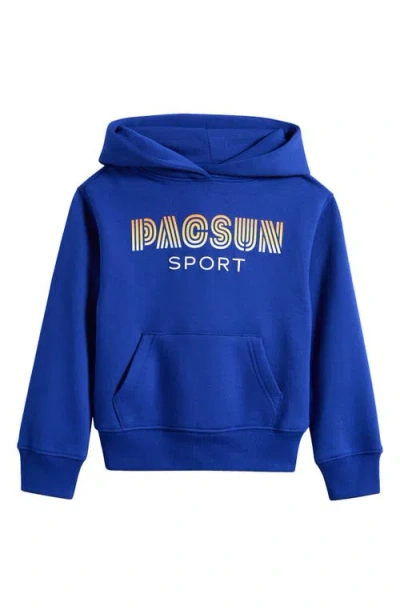 Pacsun Kids' Logo Cotton Blend Hoodie In Dark Blue
