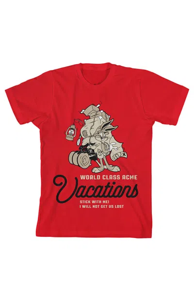 Pacsun Kids Looney Tunes World Class T-shirt In Red