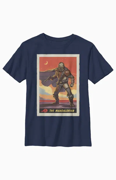 Pacsun Kids Mandalorian Poster T-shirt In Navy In Blue