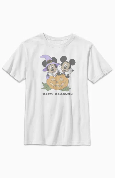 Pacsun Kids Mickey Happy Halloween T-shirt In White