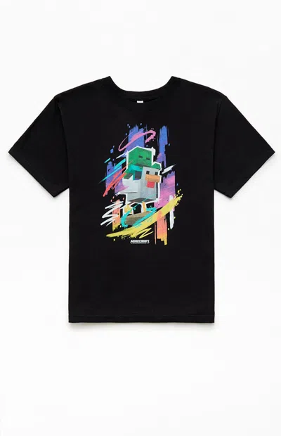 Pacsun Kids Minecraft Art T-shirt In Black