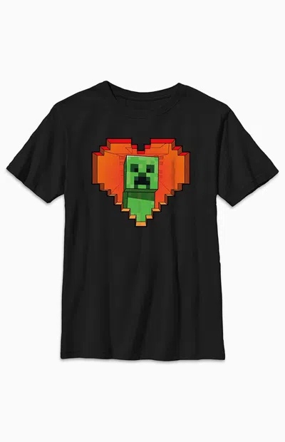 Pacsun Kids Minecraft Creeper T-shirt In Black
