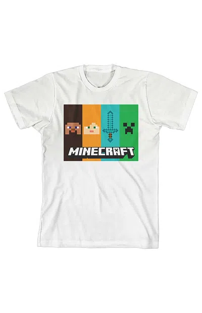 Pacsun Kids Minecraft Flat Panel T-shirt In White