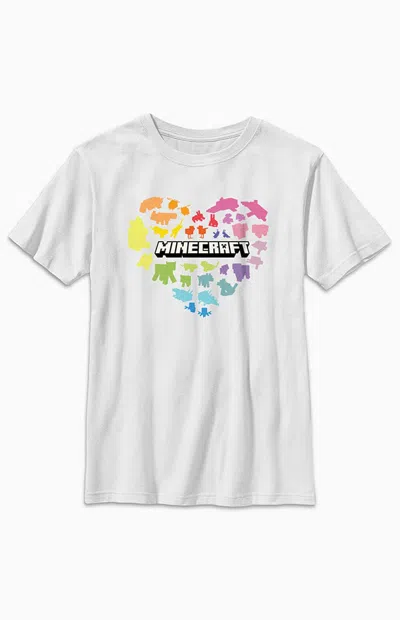 Pacsun Kids Minecraft Heart T-shirt In White