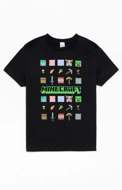 Pacsun Kids Minecraft Items T-shirt In Black