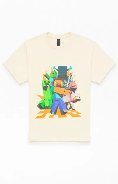Pacsun Kids Minecraft Mobs T-shirt In Off White In Neutral