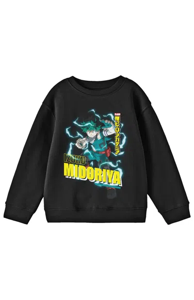 Pacsun Kids My Hero Academia Izuku Midoriya Crew Neck Sweatshirt In Black