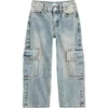 Pacsun Kids' Myles Baggy Cargo Jeans In Light Indigo