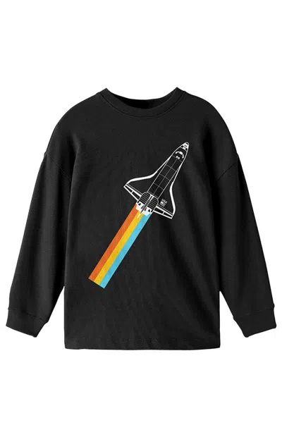 Pacsun Kids Nasa Rocket Rainbow Long Sleeve T-shirt In Black