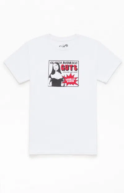 Pacsun Kids Olivia Rodrigo Guts Tour T-shirt In White