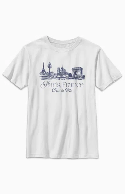 Pacsun Kids Paris France T-shirt In White