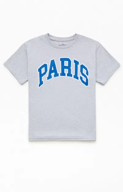 Pacsun Kids Paris Logo T-shirt In Gray