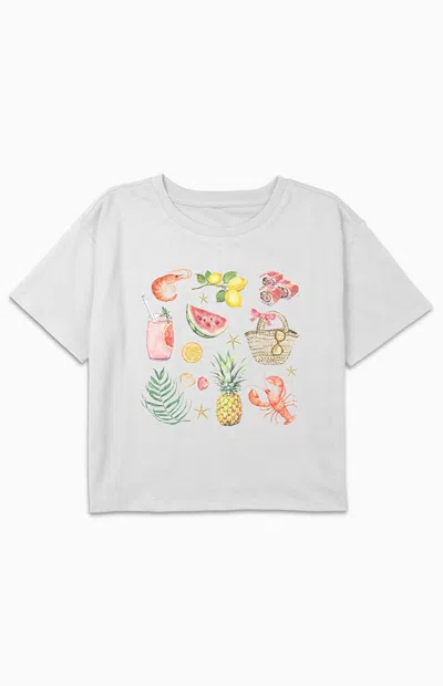 Pacsun Kids Picnic Beach Day T-shirt In White