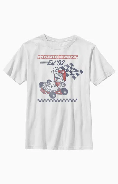 Pacsun Kids Retro Racing T-shirt In White