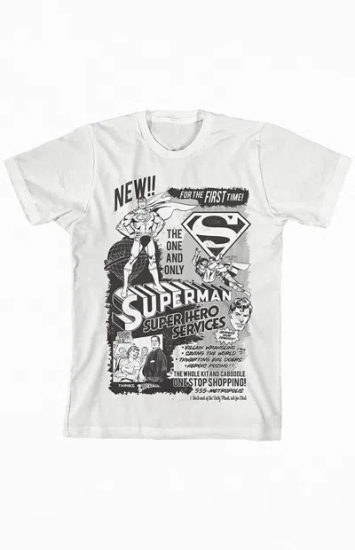 Pacsun Kids Retro Superman T-shirt In White In Multi