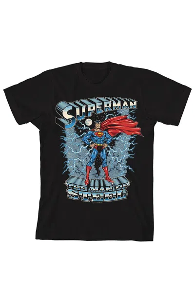 Pacsun Kids Superman Heroic Pose T-shirt In Black