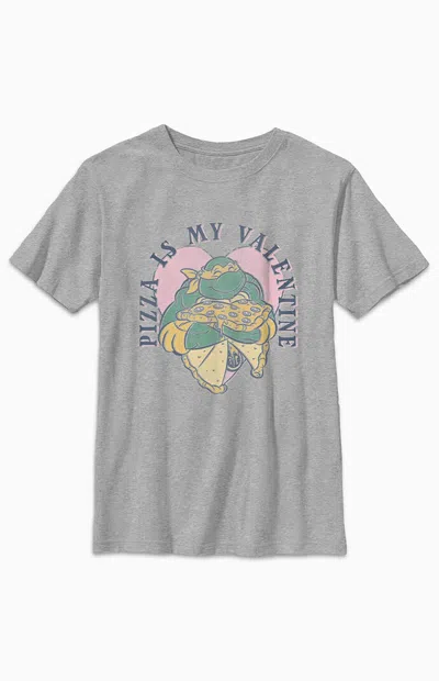 Pacsun Kids Teenage Mutant Ninja Turtles Pizza T-shirt In Heather Grey In Gray