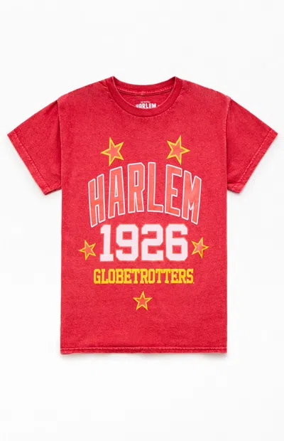 Pacsun Kids Washed Red Harlem Globetrotters T-shirt In White
