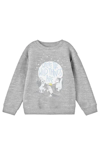 Pacsun Kids Where The Wild Things Are Crew Neck Sweatshirt In Heather Grey In Gray