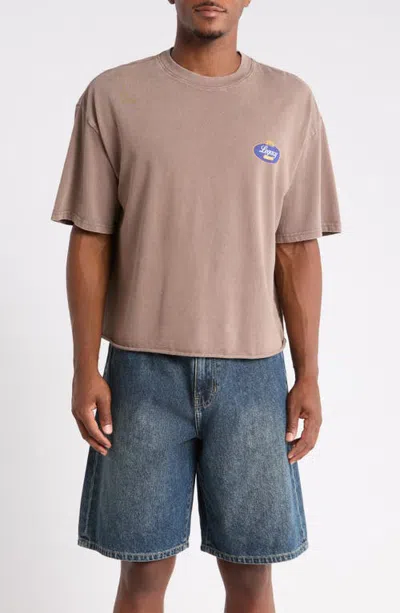 Pacsun Kingdom Legacy Crop Heavyweight Cotton Graphic T-shirt In Brown