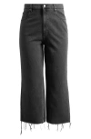 Pacsun Knox Wide Leg Crop Jeans In Black Wash