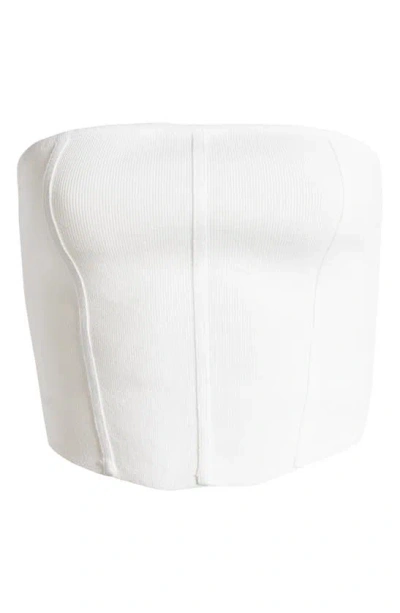 Pacsun La Hearts Bridgette Corset Sweater Tube Top In Bright White