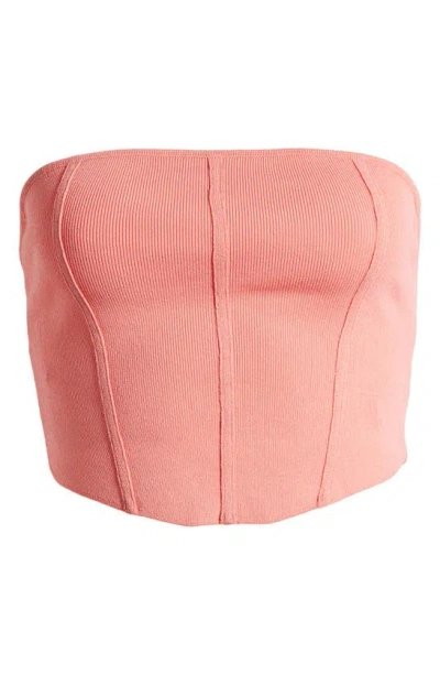 Pacsun La Hearts Bridgette Corset Sweater Tube Top In Peach Blossom